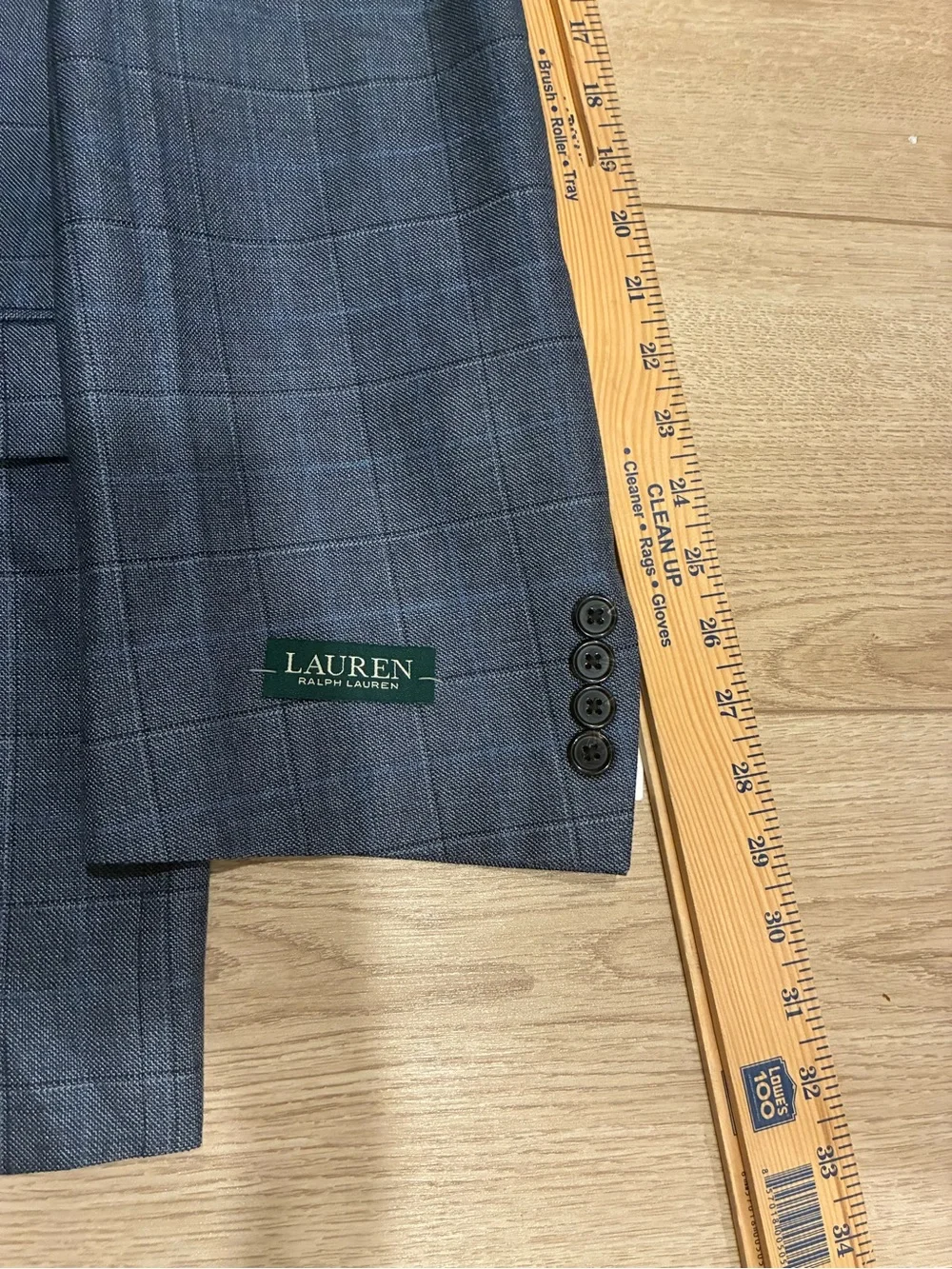 NWT Lauren Ralph Lauren Men’s Silk Wool Windowpane Plaid Blazer Size 60L